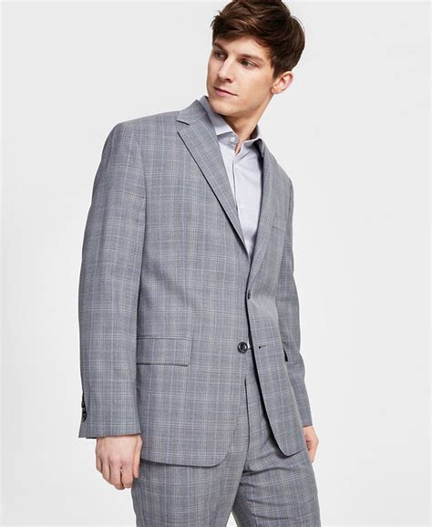 michael kors charcoal plaid modern fit suit|Michael Kors suits.